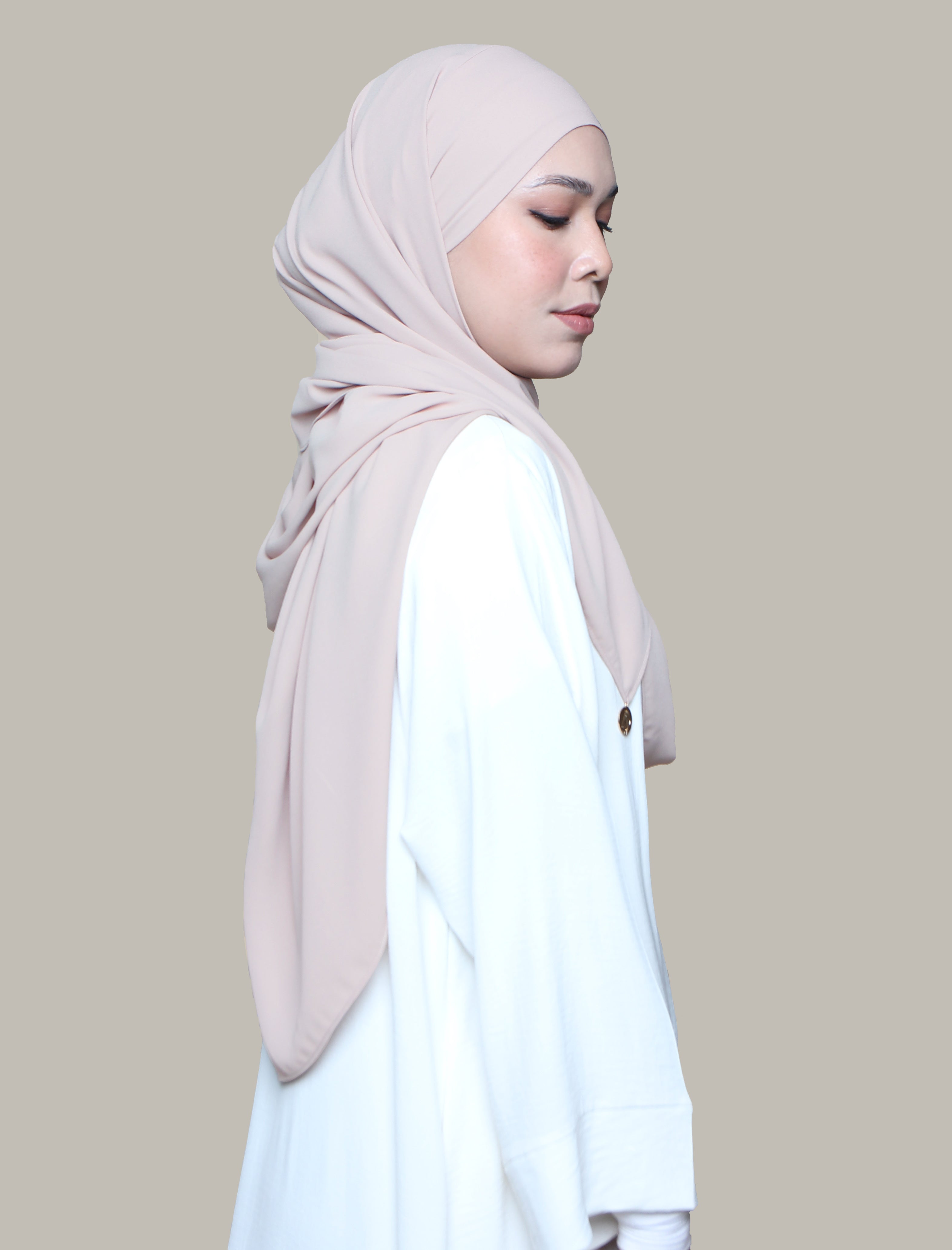 Soft Chiffon Lux Square Shawl - Sand