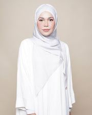 Embossed Satin Silk Lux Turban Tri - Silver