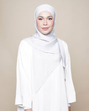 Embossed Satin Silk Lux Square Tri - Silver
