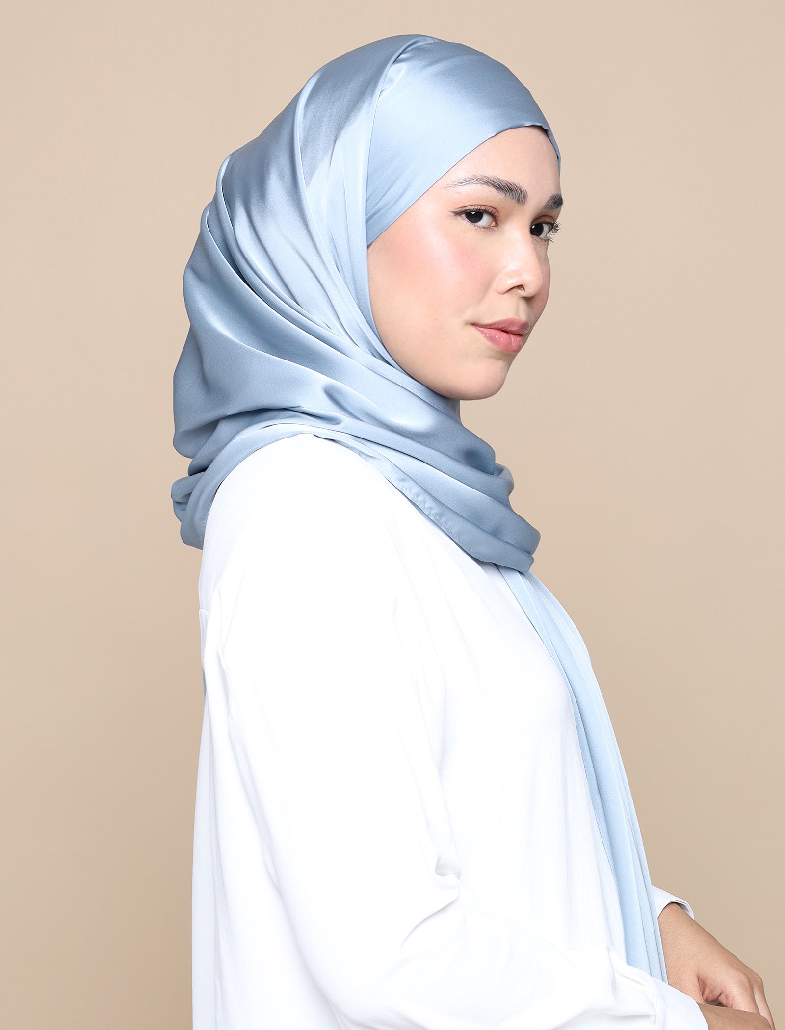 Lux Square Soft Satin Silk - Soft Blue