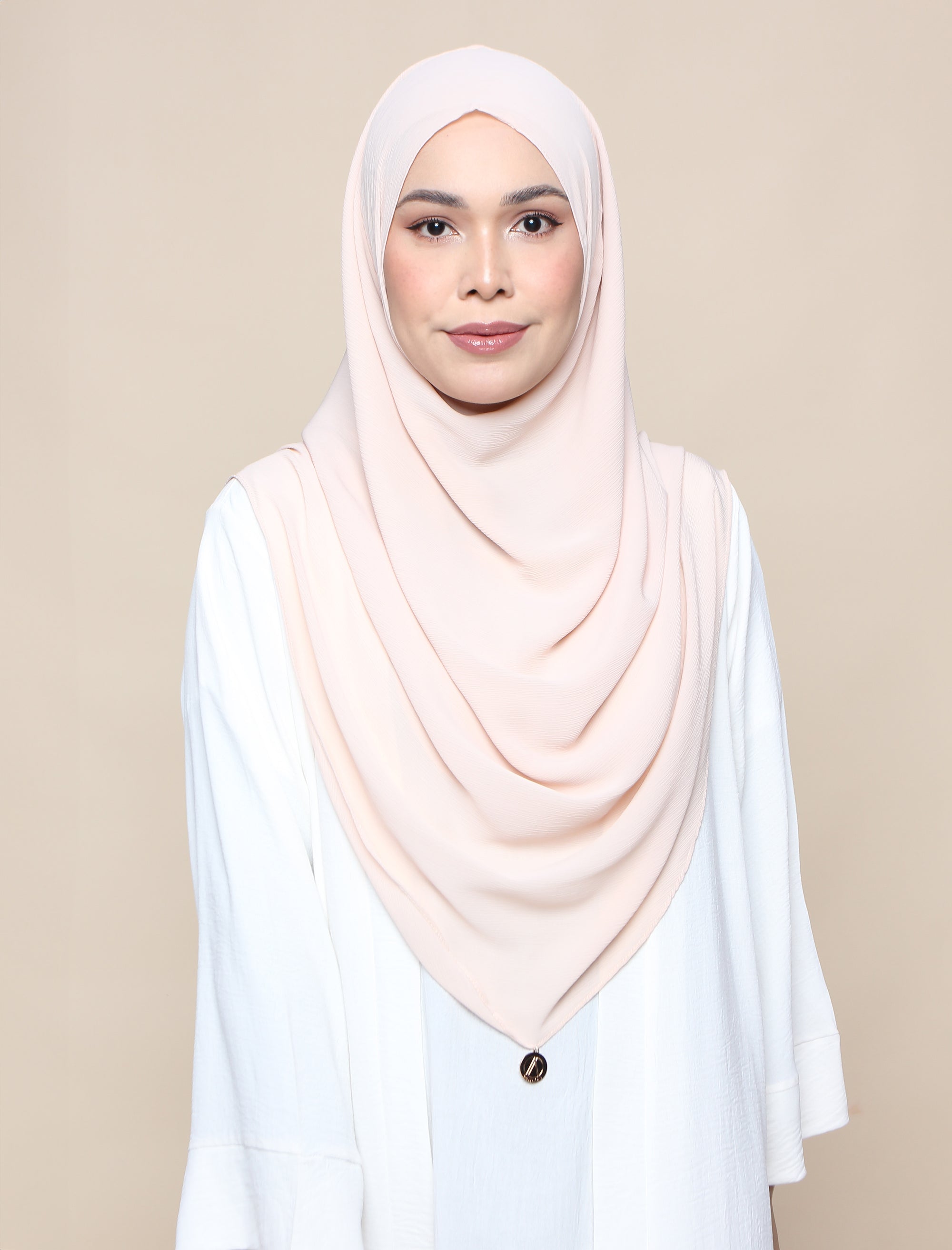 Khadijah Chiffon Crinkle - Soft Peach