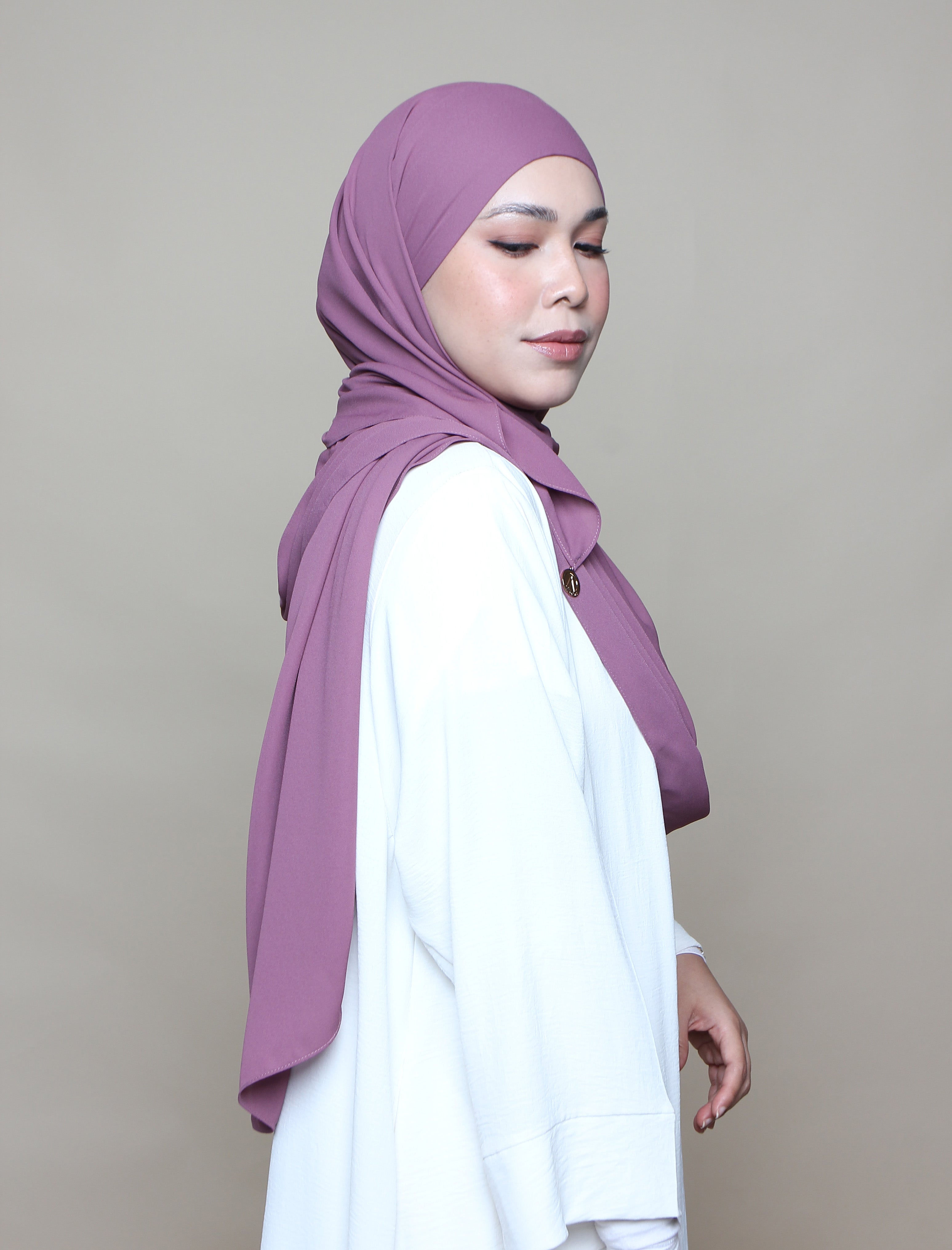Soft Chiffon Lux Square Shawl - Soft Plum