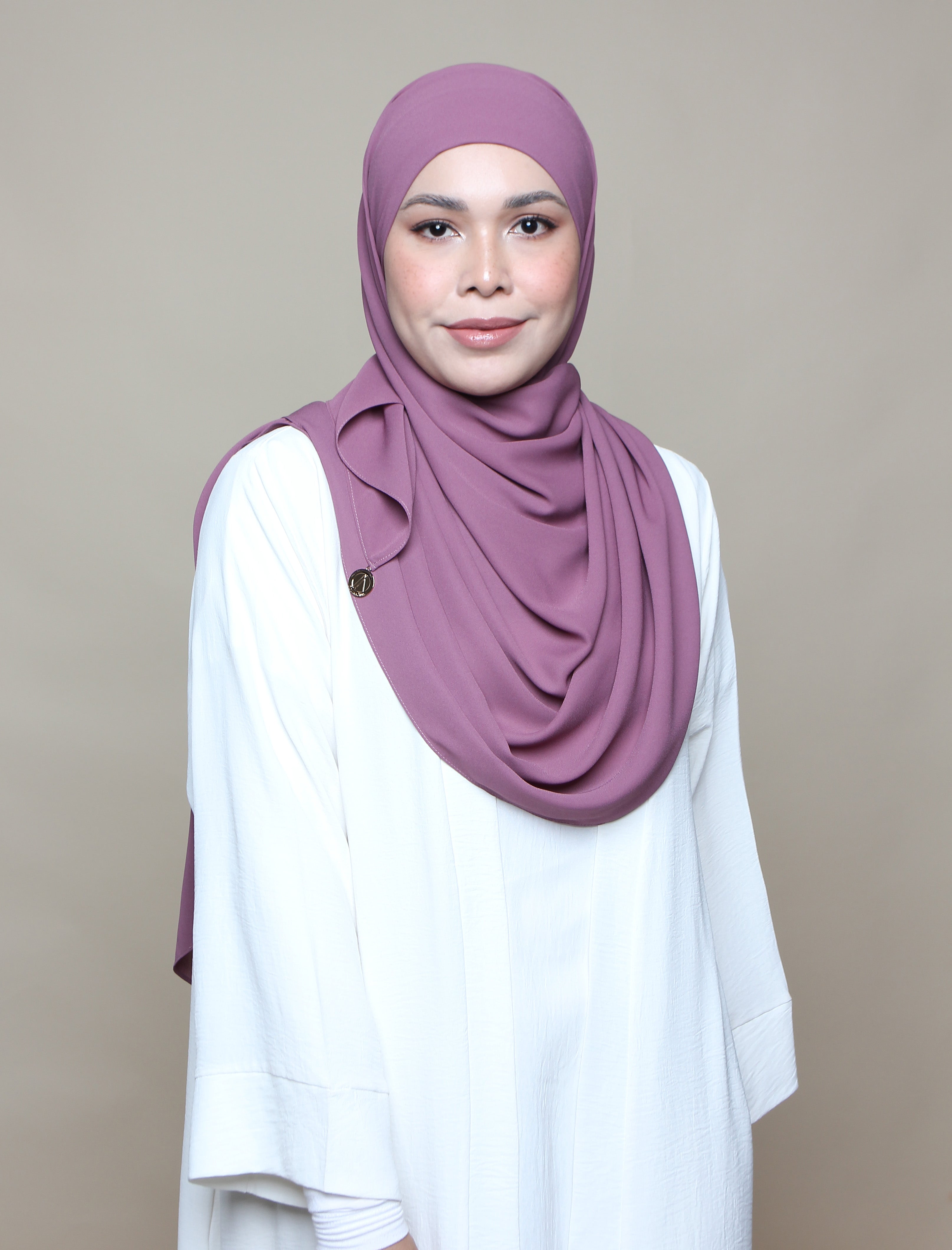 Soft Chiffon Lux Square Shawl - Soft Plum