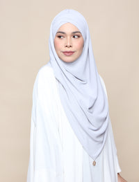 Khadijah Turban Chiffon Crinkle - Light Grey