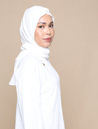 Soft Crepe Tri Scarf - White