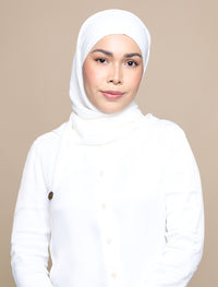 Korean Chiffon Tri Lux Square - White