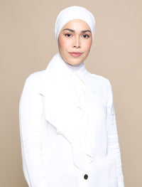 Korean Chiffon Tri Lux Square - White