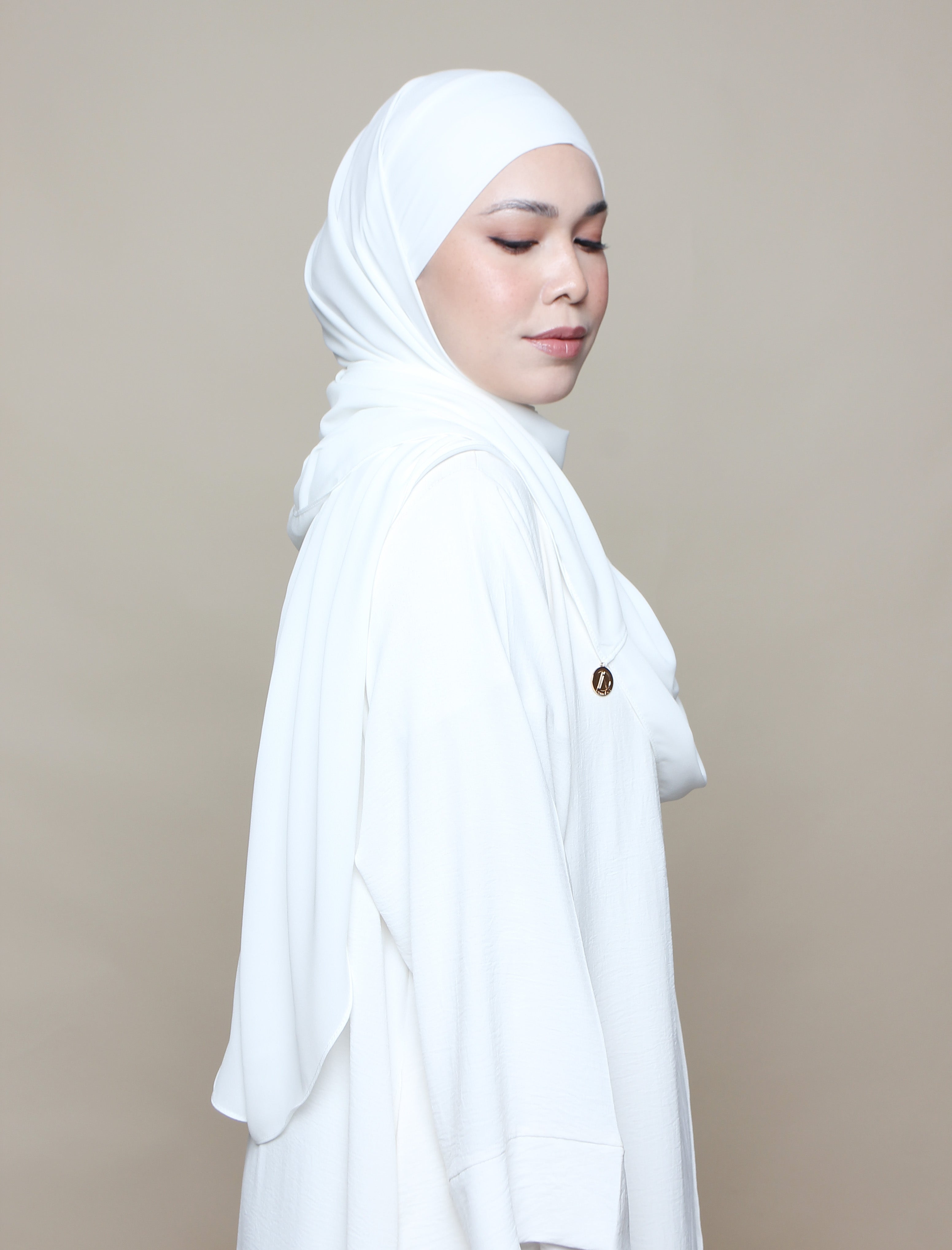 Soft Chiffon Lux Square Shawl - White
