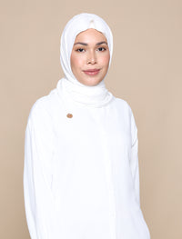 Soft Crepe Tri Scarf - White