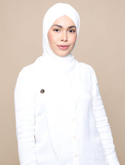 Korean Chiffon Tri Lux Turban - White