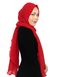 Chevron Pleated Shawl - Red