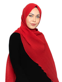 Chevron Pleated Shawl - Red