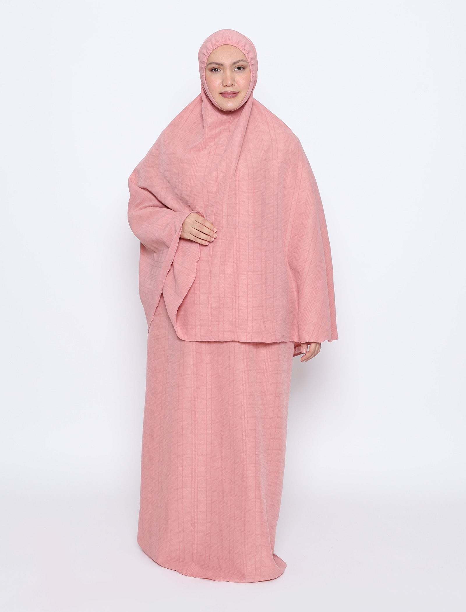 Crepe Telekung Set - Coral