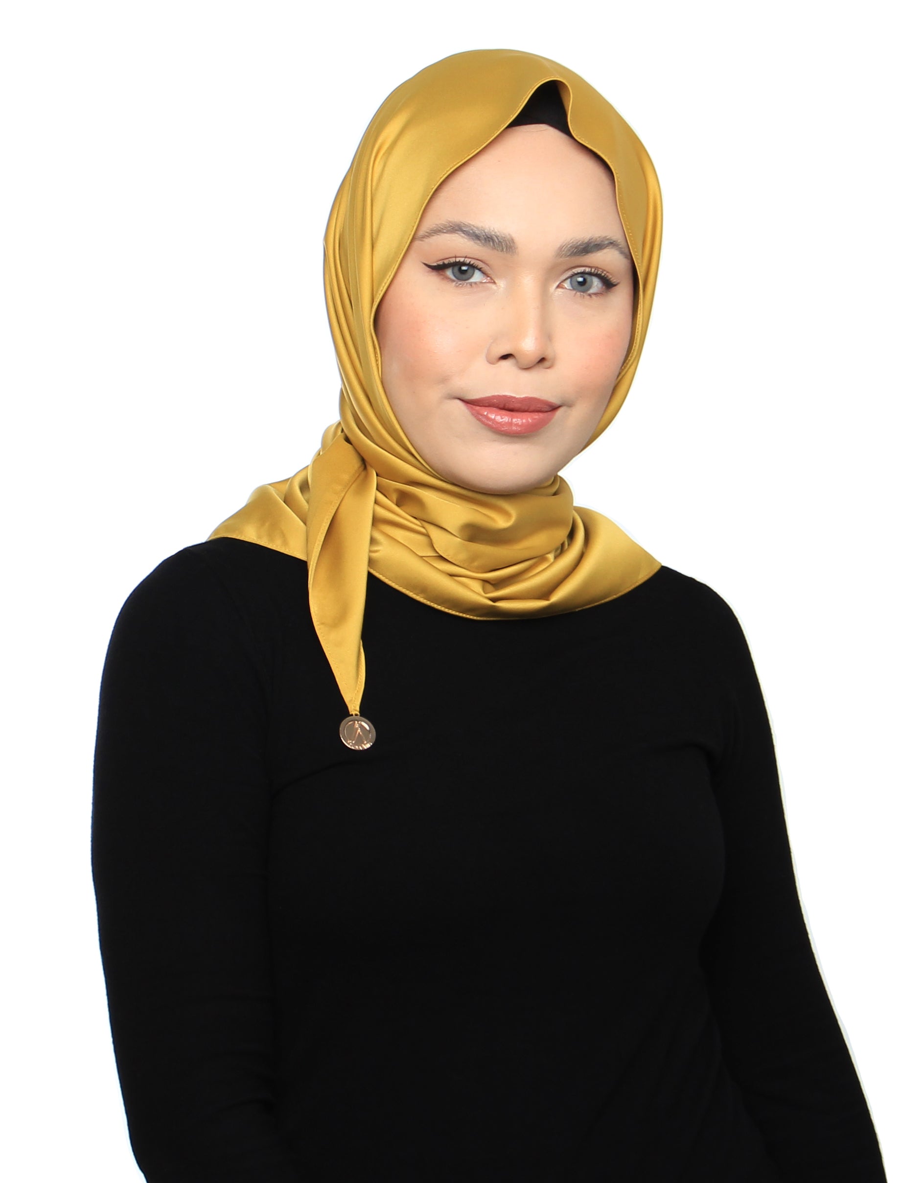 Tri Silky Satin Scarf - Gold Honey