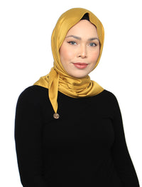 Tri Silky Satin Scarf - Gold Honey