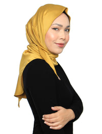Tri Silky Satin Scarf - Gold Honey