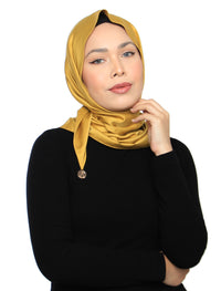 Tri Silky Satin Scarf - Gold Honey