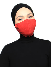 Organic Cotton Voile 3 Ply Face Mask - Red