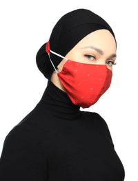 Organic Cotton Voile 3 Ply Face Mask - Red