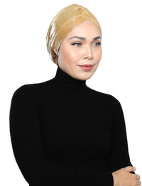 Pleated Metallic Turban - Blonde