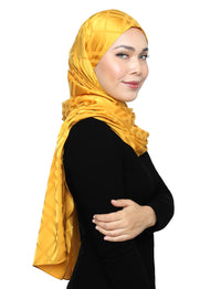 Lux Square Plaid Silky Satin - Sunshine Gold