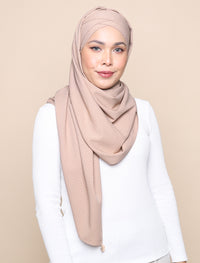 Lux Turban Patterned Crepe Shawl - Beige