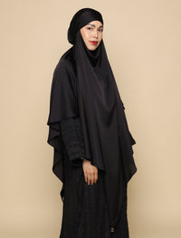 Khimar Matte Satin Silk - Black