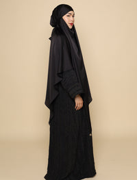 Khimar Matte Satin Silk - Black