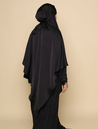 Khimar Matte Satin Silk - Black