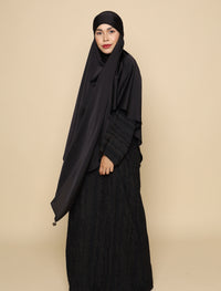 Khimar Matte Satin Silk - Black