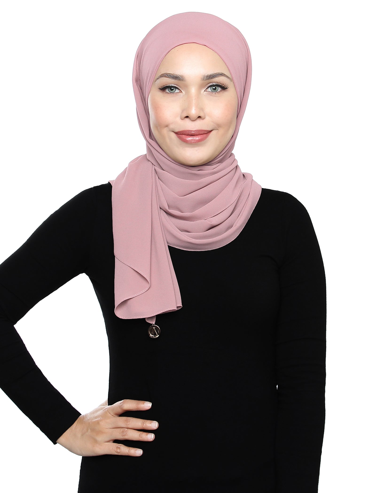 Lux Square Chiffon Shawl - Blush