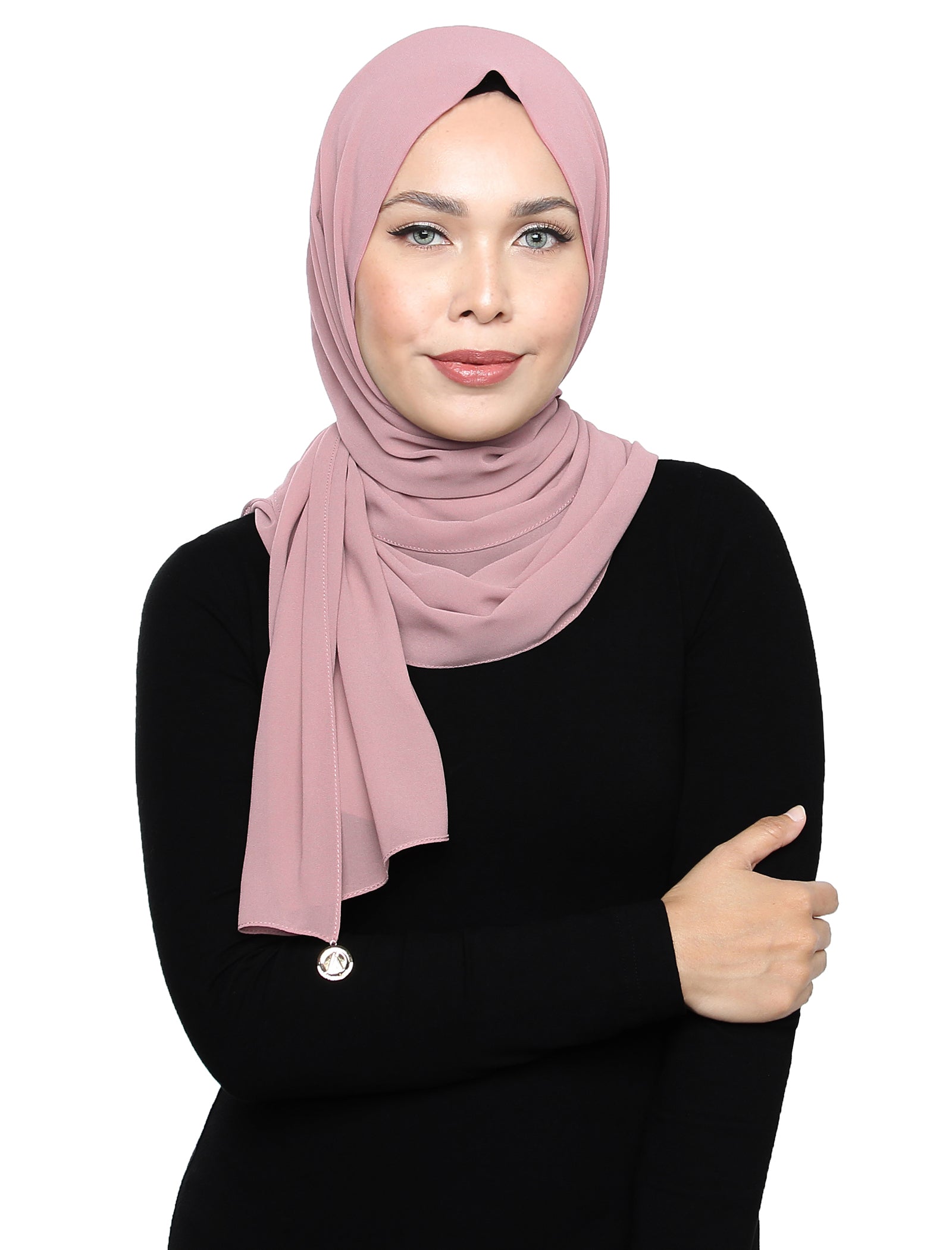 Lux Square Chiffon Shawl - Blush