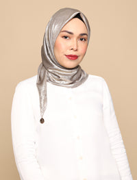 Brushed Metallic Satin Tri Scarf - Brass