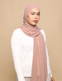 Lux Square Chiffon Shawl - Cafe Aulait