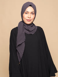 Chiffon Pleats Curve Shawl - Charcoal