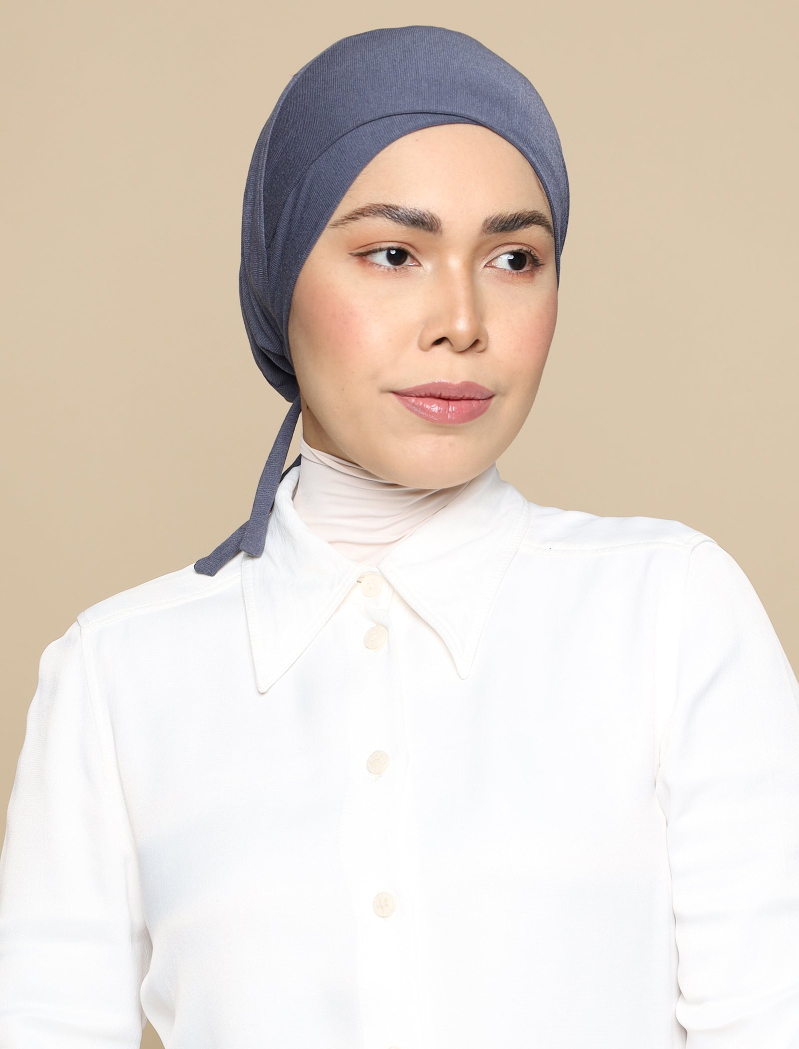 V Bonnet Soft Jersey Underscarf - Charcoal Grey