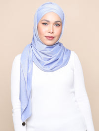 Lux Turban Glitter Jersey Shawl - Cornflower Blue