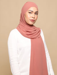 Lux Square Chiffon Shawl - Desert Rose