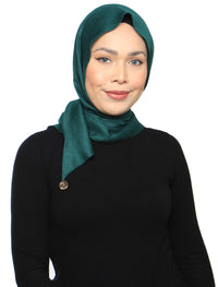 Metallic Satin Tri Scarf - Emerald