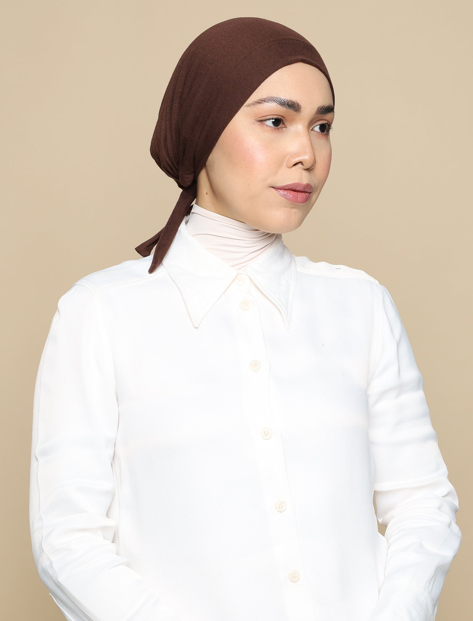 Bonnet Soft Jersey Underscarf - Espresso