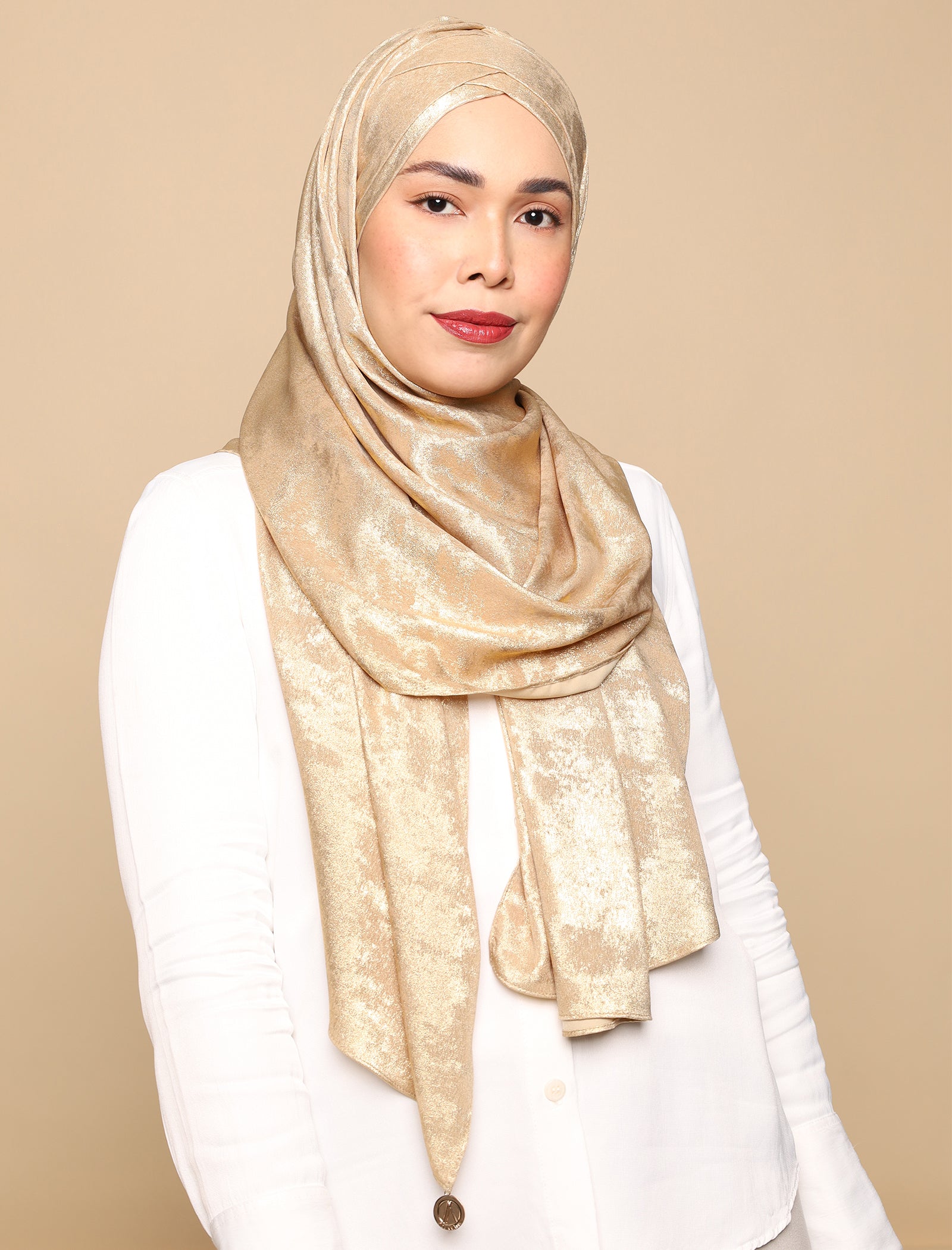 Lux Turban Brushed Metallic Satin - Gold