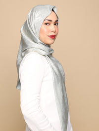Brushed Metallic Satin Tri Scarf - Icy Mint