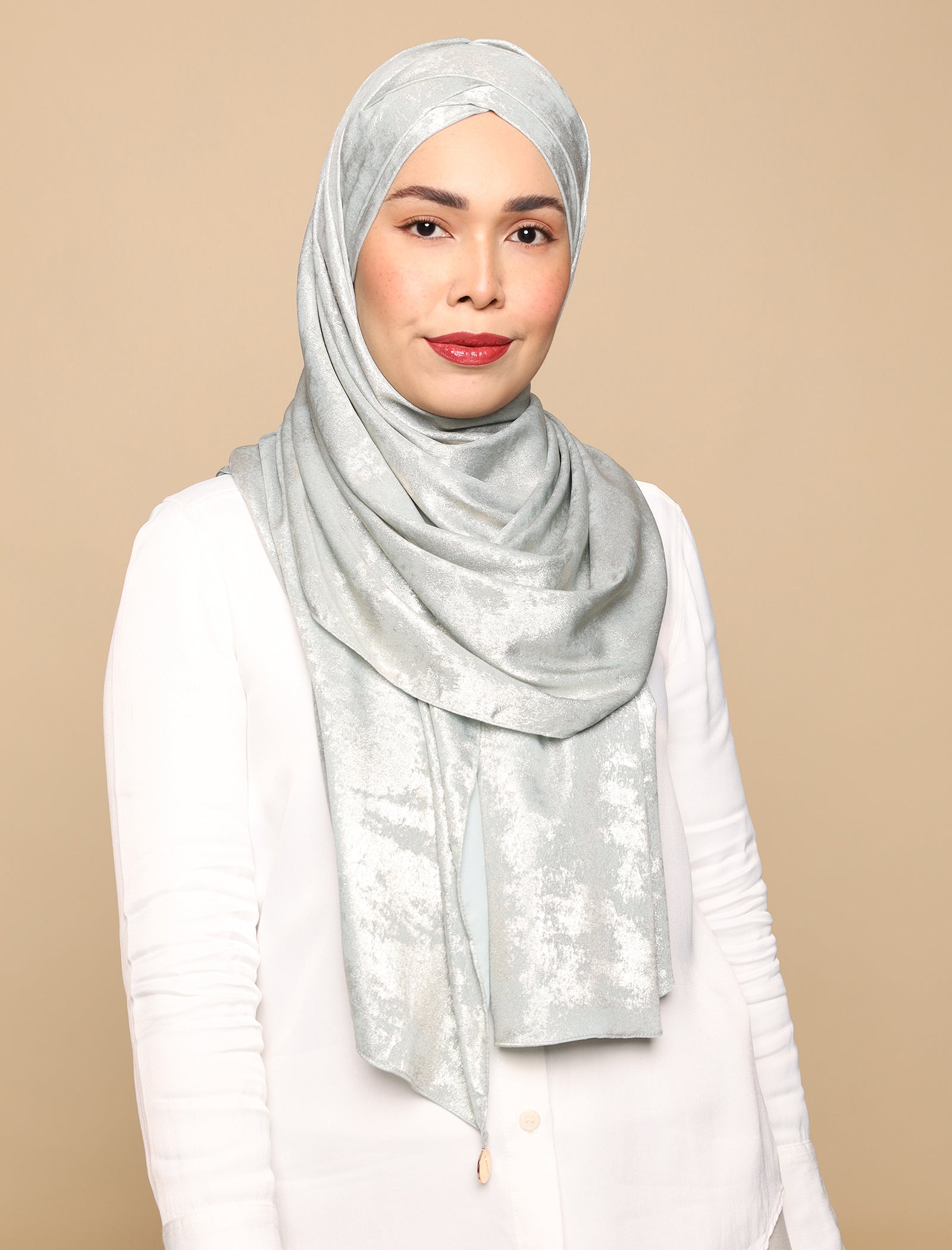 Lux Turban Brushed Metallic Satin - Icy Mint