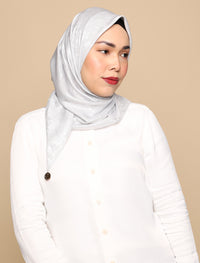 Brushed Metallic Satin Tri Scarf - Ivory