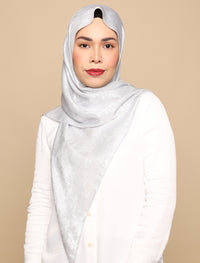 Brushed Metallic Satin Tri Scarf - Ivory