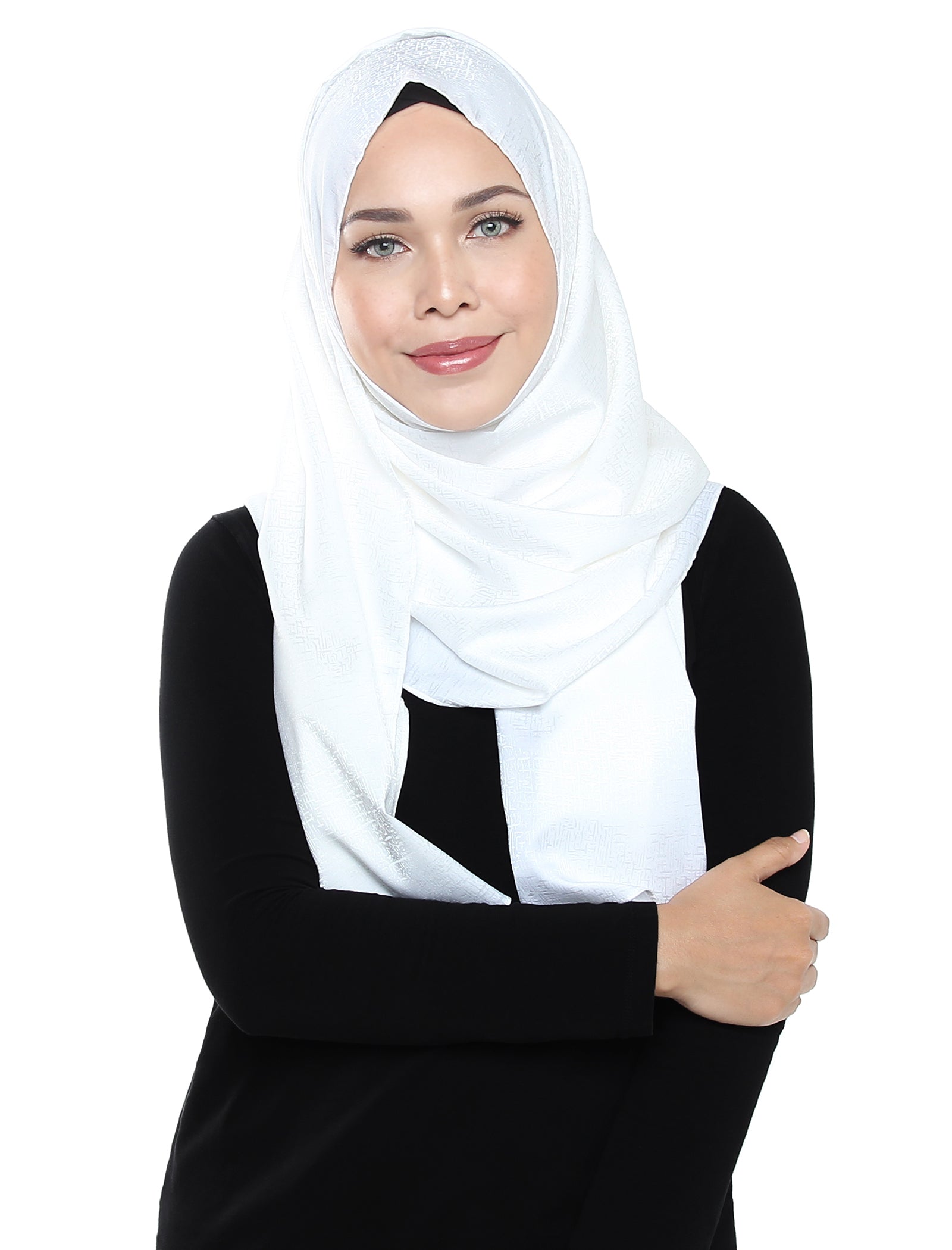 Jacquard Satin Shawl Onesie - White
