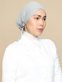 V Bonnet Soft Jersey Underscarf - Light Grey
