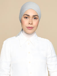 V Bonnet Soft Jersey Underscarf - Light Grey