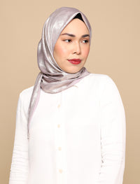 Brushed Metallic Satin Tri Scarf - Lilac