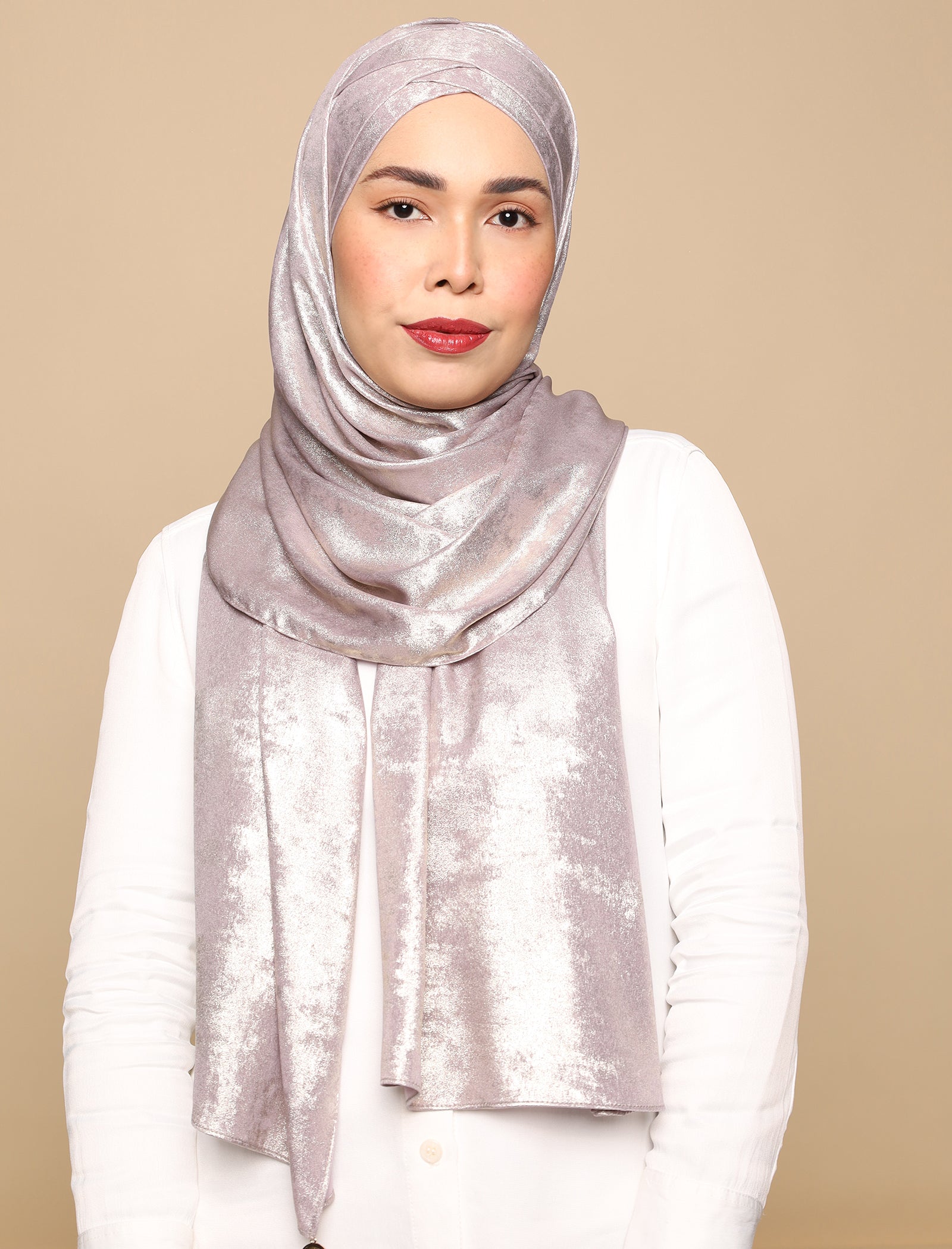 Lux Turban Brushed Metallic Satin - Lilac